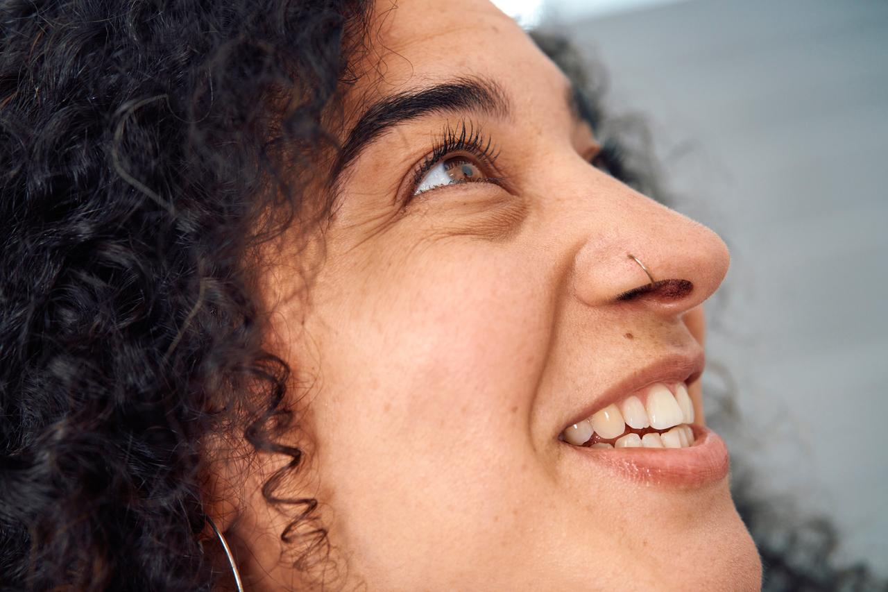 Woman looking up