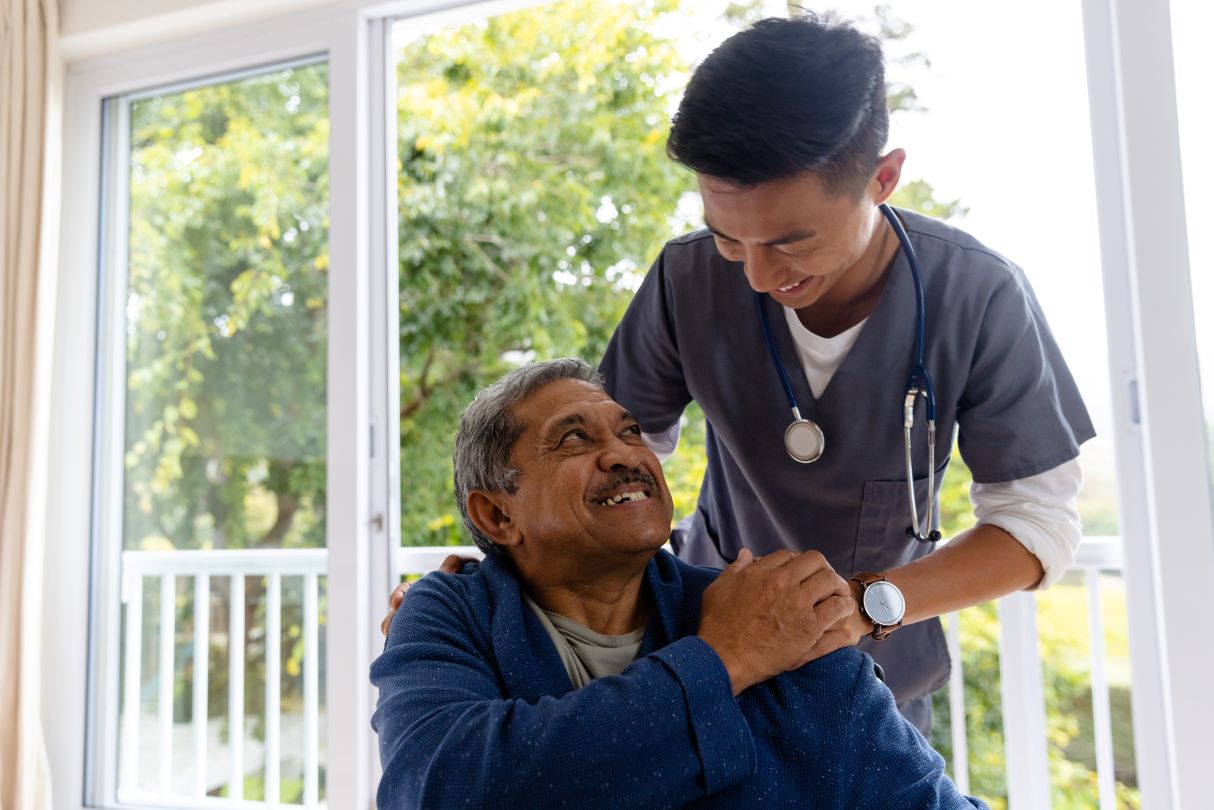 Doctor and patient looking at each other