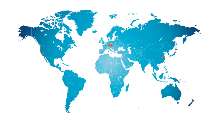 Global biopharma manufacturing facilities in Germany, Austria, USA and China.