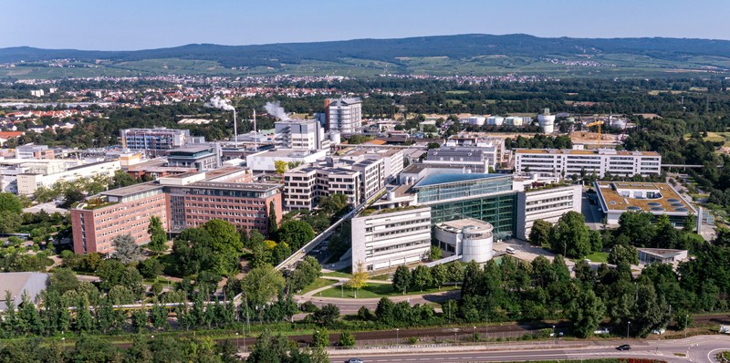 Aerial shot of the Boehringer Ingelheim headquarters in Ingelheim